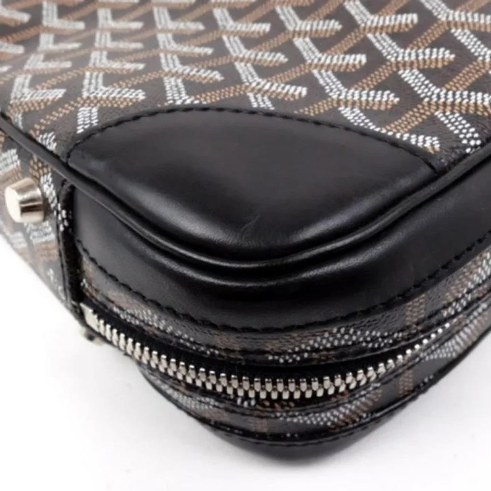 Goyard Black Chevron Goyardine Diplomat Briefcase